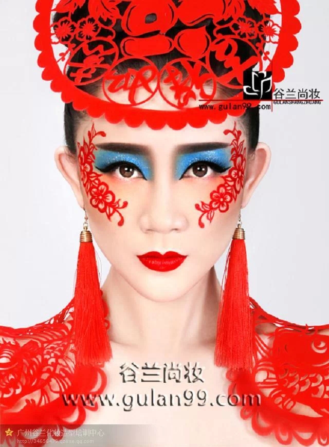#广州谷兰化妆培训#谷兰中国风之剪纸彩绘