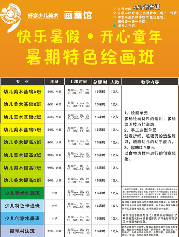 济南少儿美术暑假班