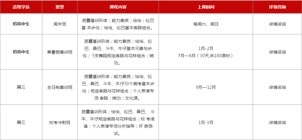 体育舞蹈课程（芭蕾、恰恰、伦巴、桑巴、斗牛、牛仔）