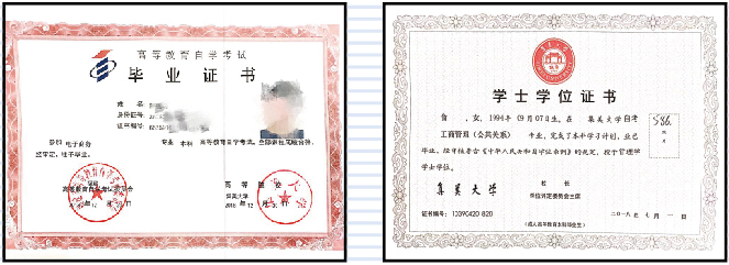 集美大學誠毅學院證書樣本 集美大學誠毅學院證書樣本